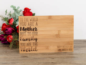 Picture of To our Family you are the World Chopping Board