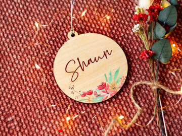 Picture of Floral Printed Christmas Bauble