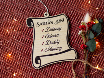 Picture of Santa's List Printed Christmas Bauble