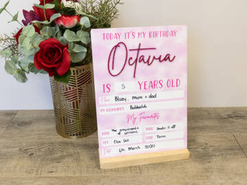 Picture of Pink Dreamy Birthday Milestone Board