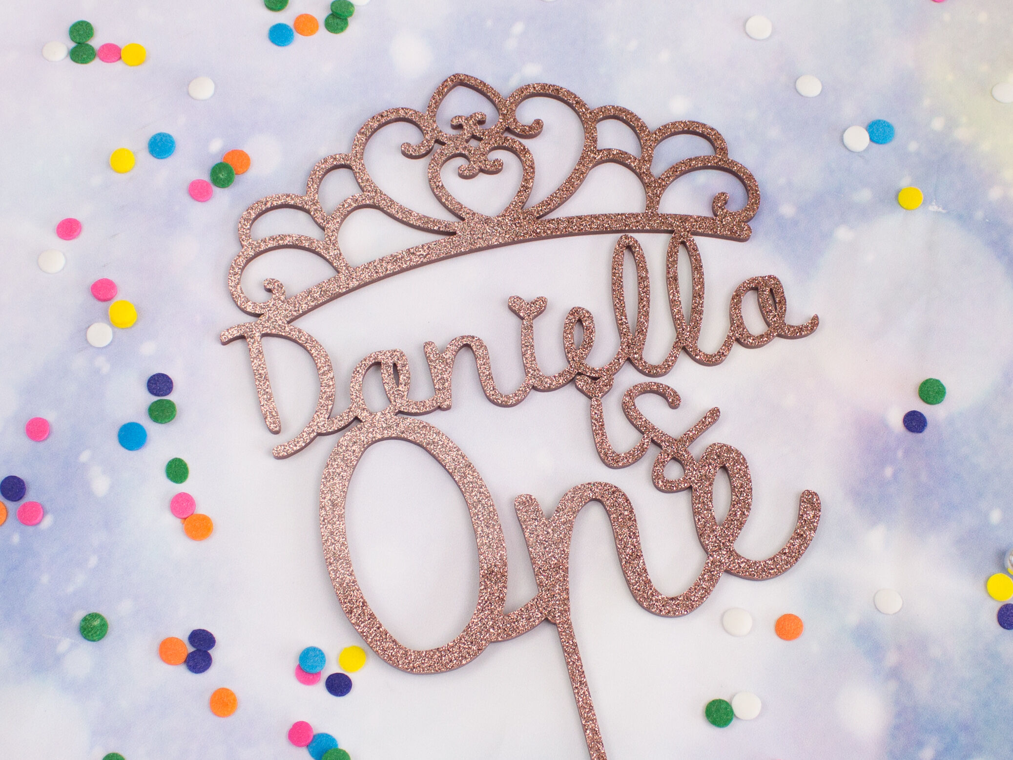 Gold on Gold Tiara Cake Topper - Annettes Cake Supplies