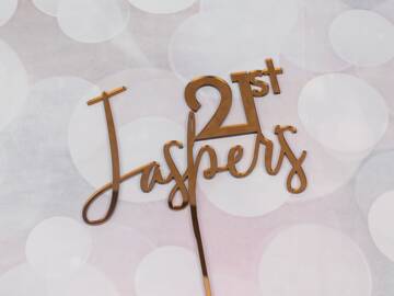 Picture of Name and Number 5 Cake Topper
