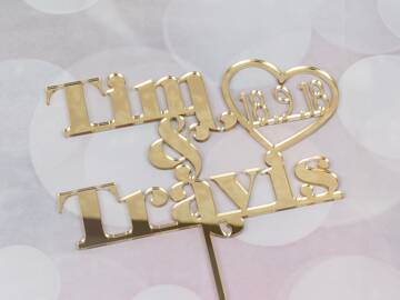 Picture of Name and Heart Cake Topper