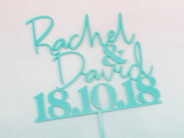 Picture of Name and Date Cake Topper