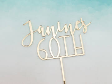 Picture of Name and Number 8 Cake Topper