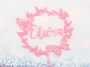 Picture of Butterfly Wreath Cake Topper