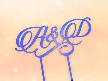 Picture of Curly Initials Cake Topper