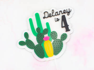 Picture of Cactus Layered Birthday Cake Topper