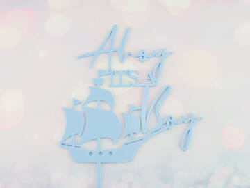 Picture of Ahoy It's a Boy Sailing Ship Cake Topper