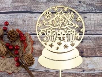 Picture of Christmas Globe Cake Topper