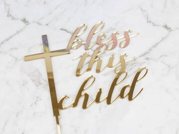 Picture of Bless This Child Cake Topper