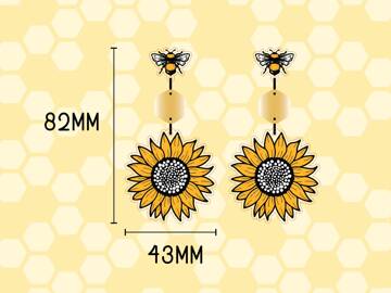 Picture of Wholesale Sunflower Bee Earring Components
