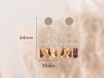 Picture of Wholesale Rattan Dangly Arch Earring Components