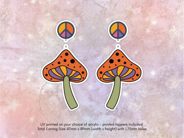 Picture of Wholesale Peace Shrooms Earring Components