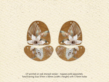 Picture of Wholesale Glitter Palm Floral on Oak Earring Components