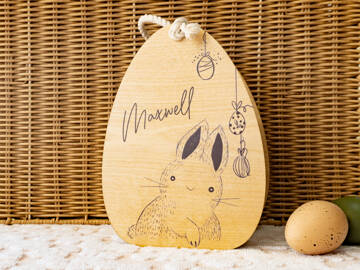 Picture of Easter Egg Basket - Line Drawing Bunny