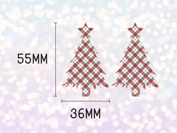 Picture of Wholesale Plaid Christmas Tree Earring Components