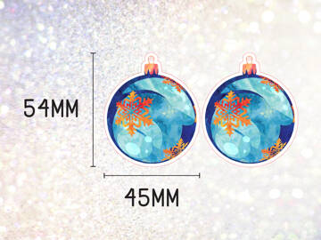 Picture of Wholesale Blue Christmas Bauble Earring Components