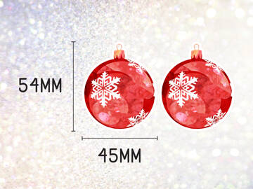 Picture of Wholesale Red and White Christmas Bauble Earring Components