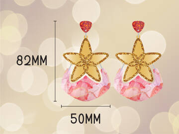 Picture of Wholesale Christmas Multicolour Star Earring Components