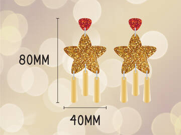 Picture of Wholesale Christmas Dangly Star Earring Components