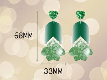 Picture of Wholesale Christmas Green Marble Earring Components