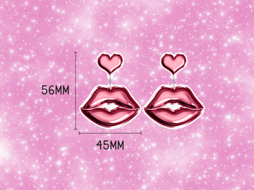 Picture of Wholesale Balloon Lips with Heart Earring Components