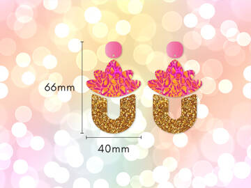 Picture of Wholesale Neon Leopard Leaf Arch Earring Components