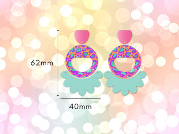 Picture of Wholesale Neon Leopard Circle Fan Earring Components