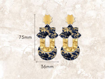 Picture of Wholesale Navy Fan Crescent Arch Earring Components