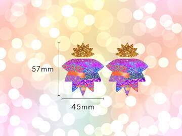 Picture of Wholesale Neon Leopard Spiked Frond Earring Components
