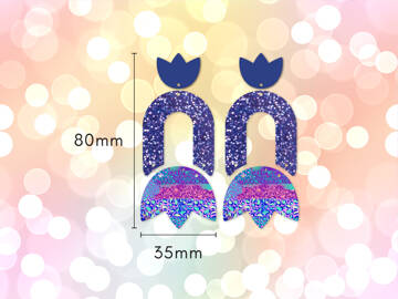 Picture of Wholesale Neon Leopard Arched Tulip Earring Components