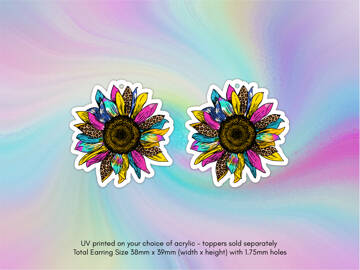 Picture of Wholesale Bright Rainbow Sunflower Earring Components