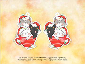 Picture of Wholesale Cup of Christmas Cats Earring Components
