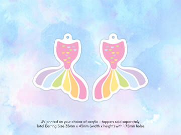 Picture of Wholesale Pastel Mermaid Tail Earring Components