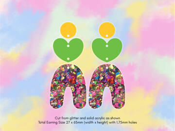 Picture of Wholesale Glitter Heart Arch Earring Components