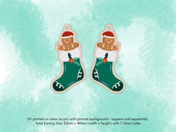 Picture of Wholesale Gingerbread Stocking Earring Components