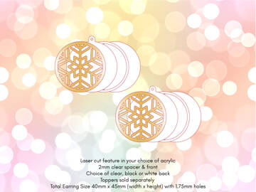 Picture of Wholesale Fillable Round Snowflake Earring Components