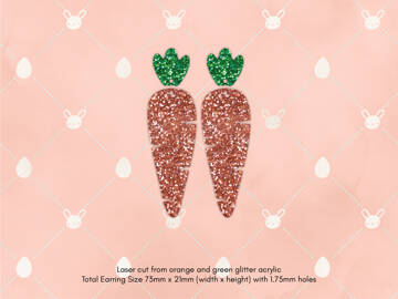 Picture of Wholesale Glitter Carrot Dangle Components