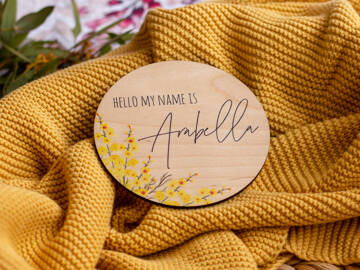 Picture of Yellow Floral Birth Announcement Card