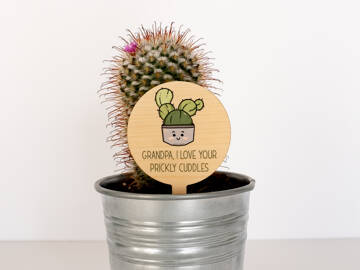 Picture of Grandpa I Love your Prickly Cuddles Father's Day Pot Plant Stake
