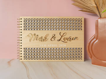 Picture of Rattan Wood Cover Guestbook