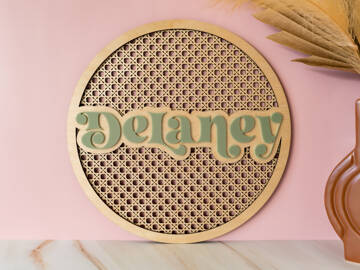 Picture of Circle Rattan Name Plaque