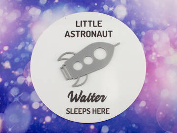 Picture of Little Astronaut Sleeps Here Room Sign