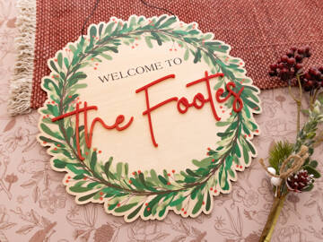 Picture of Holly Wreath Christmas Sign