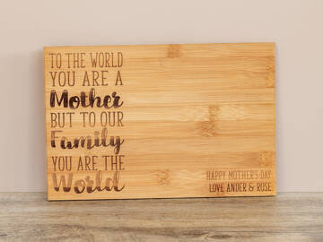 Picture of To our Family you are the World Chopping Board