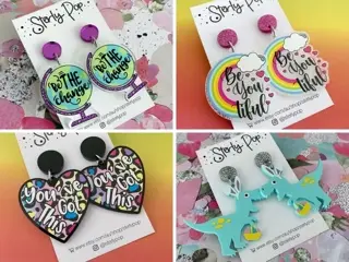 Selection of UV printed earring samples